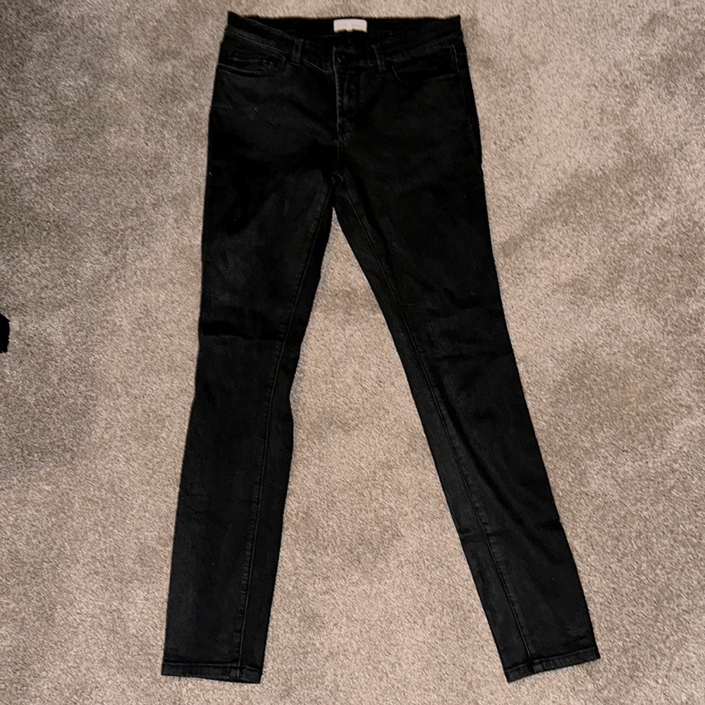Halogen coated black skinny jeans